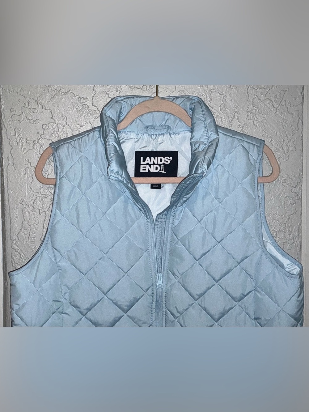 Lands' End Women's Quilted Vest - Pale Blue (NWOT) - Picture 3 of 7